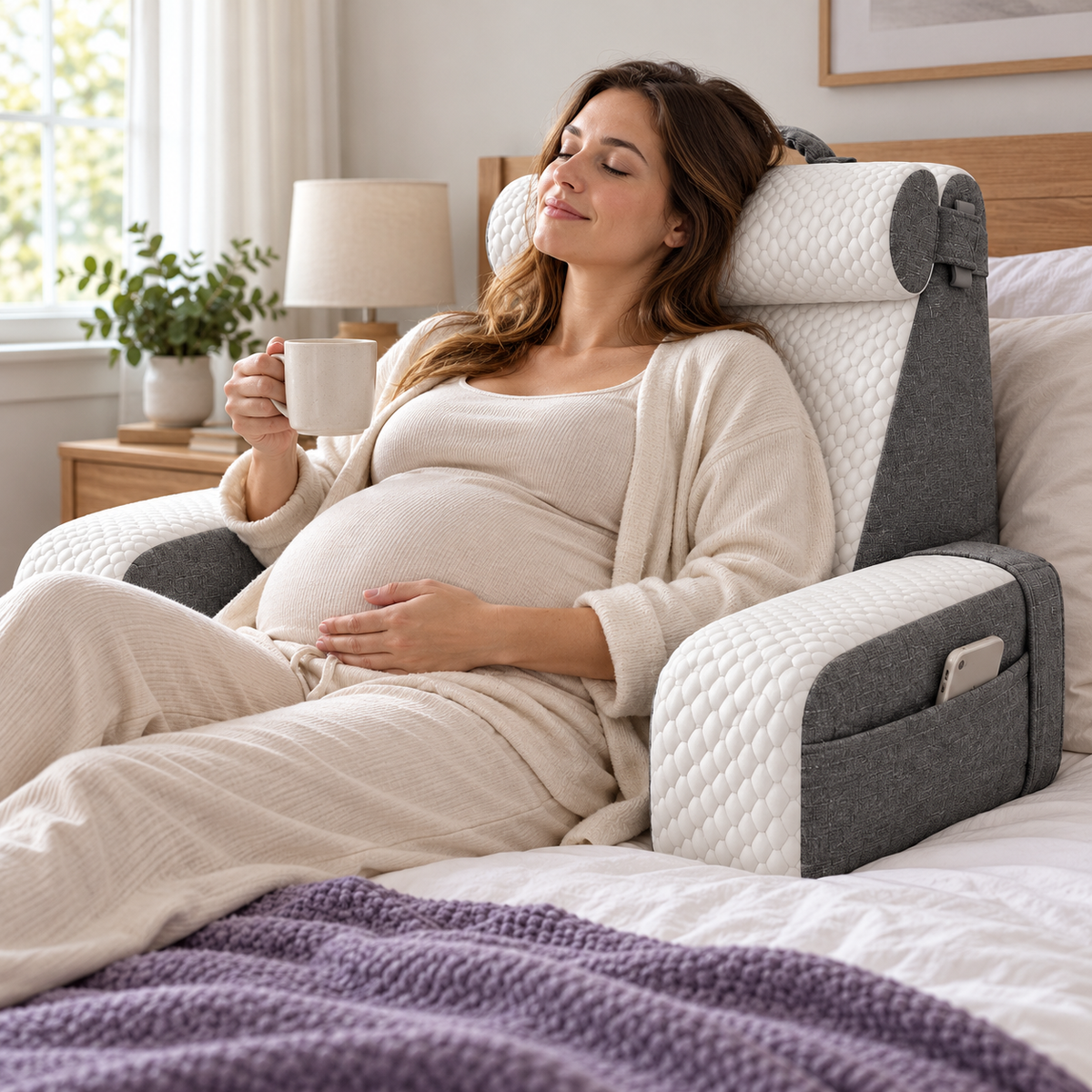 Pregnancy & Nursing Back Pillow with Arms